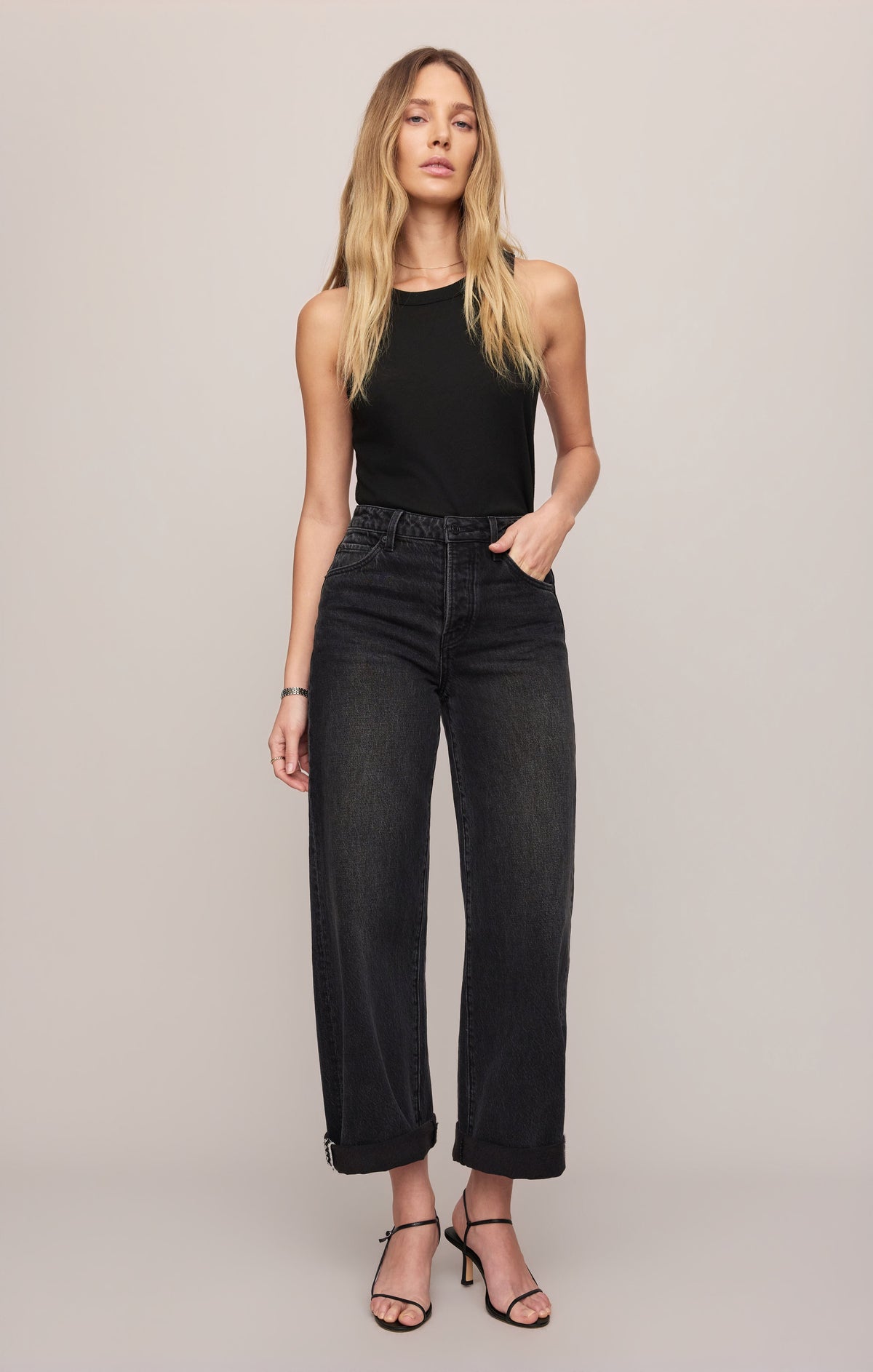 The Show Off High-Rise Bowed Denim