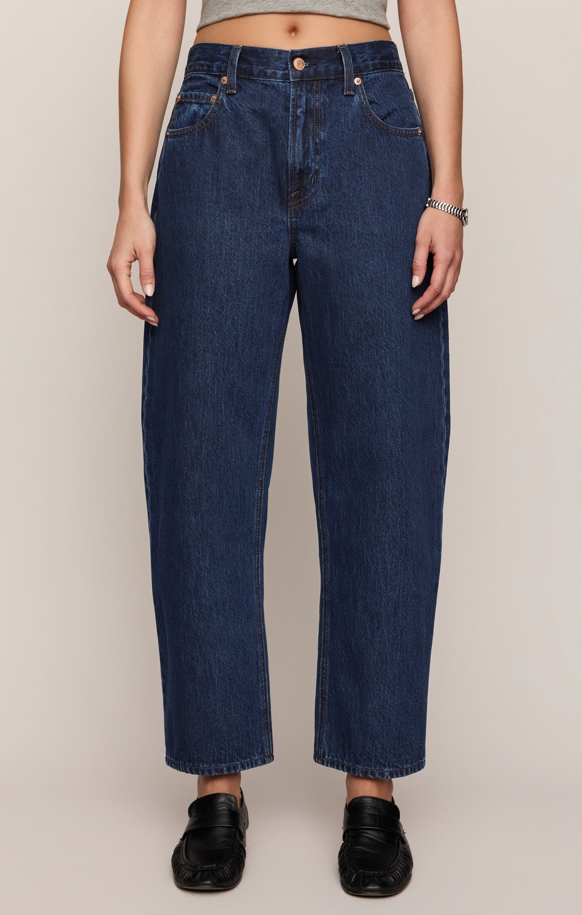 The Off Duty Mid-Rise Bowed Ankle Denim