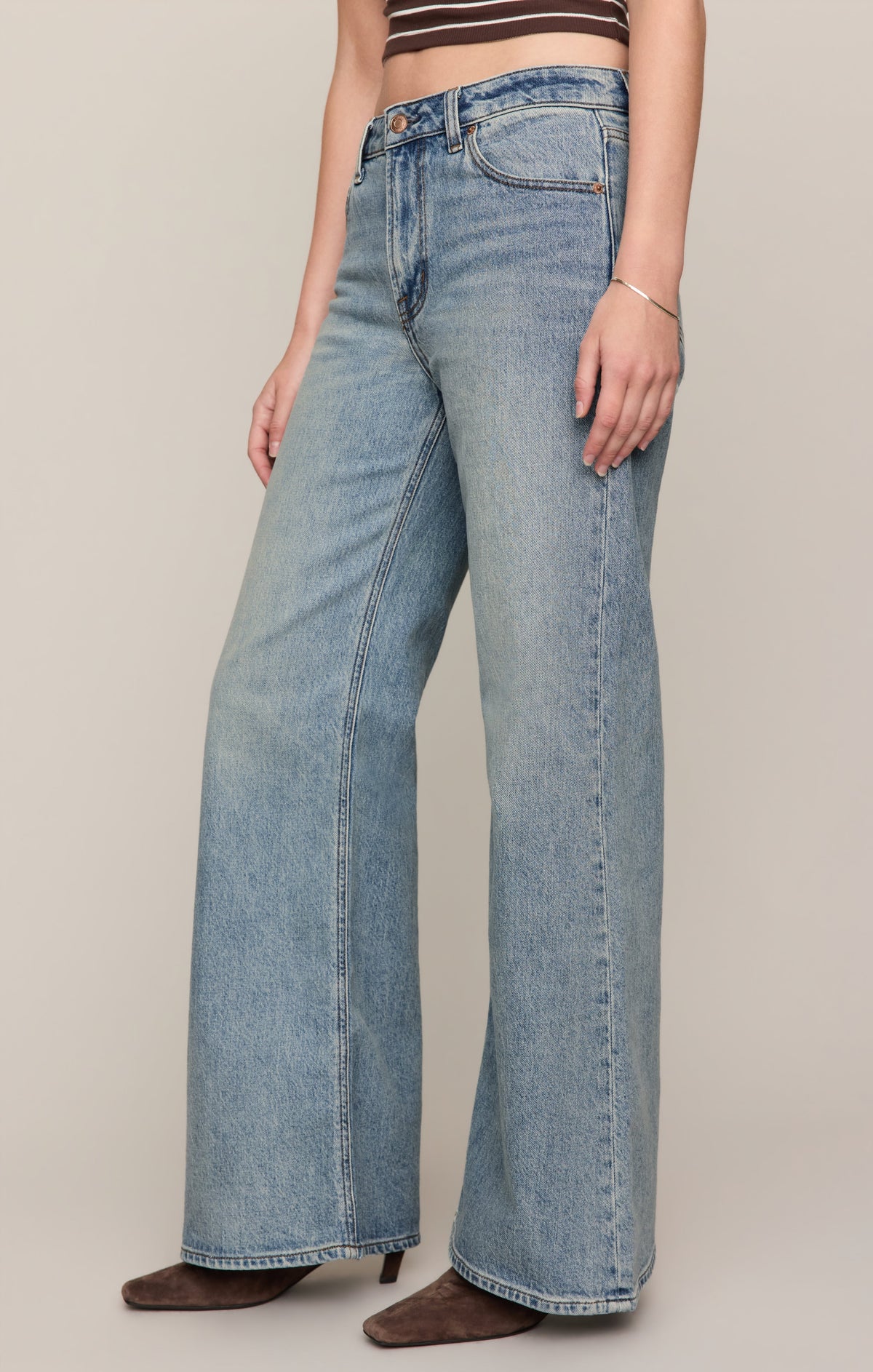 The Stunner Mid-Rise Wide Denim