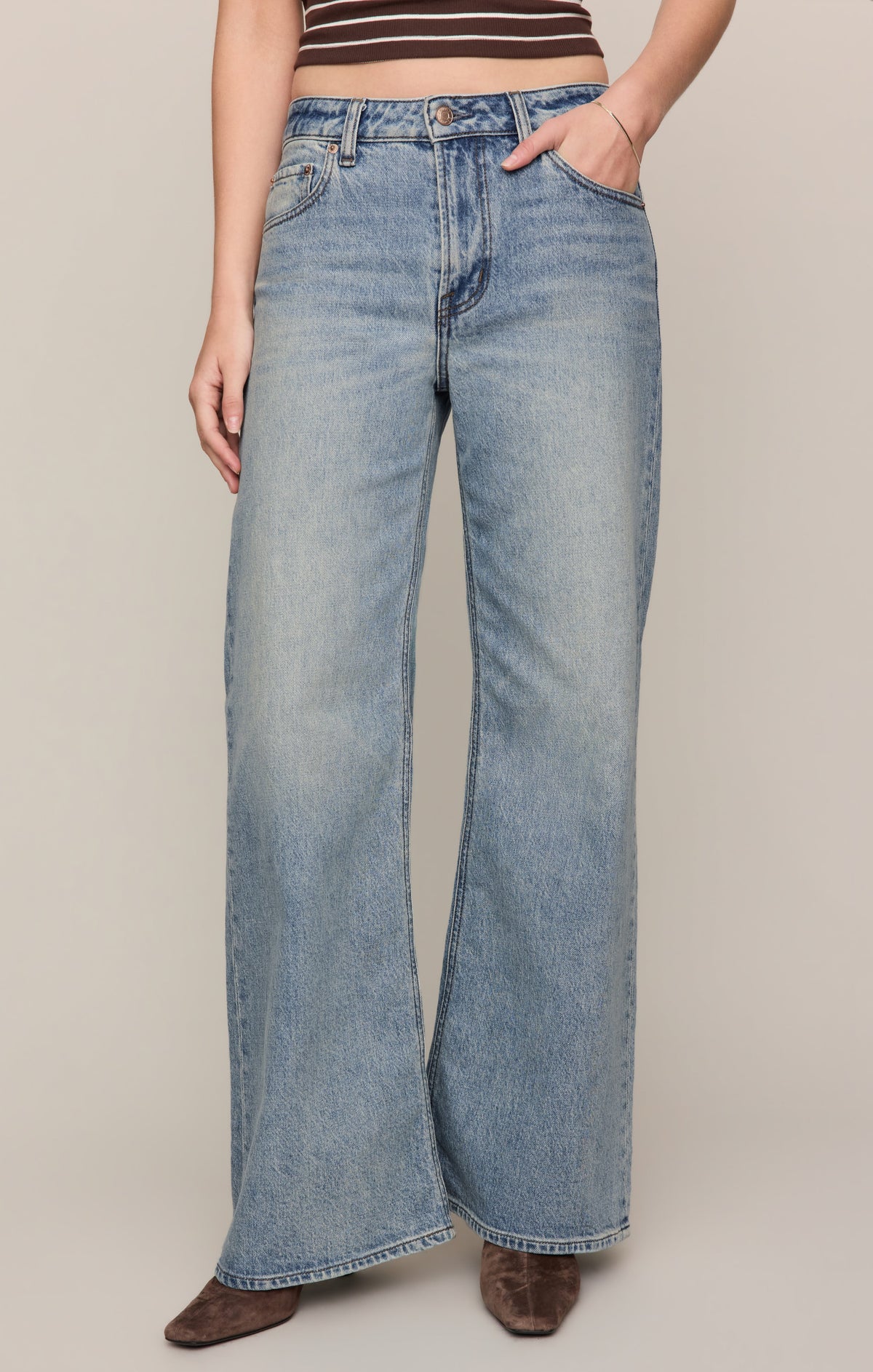 The Stunner Mid-Rise Wide Denim