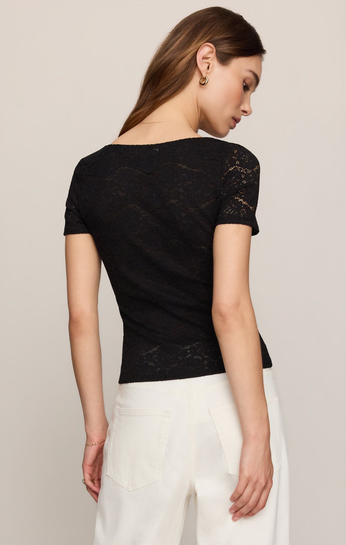 Audrey Lace Short Sleeve Top