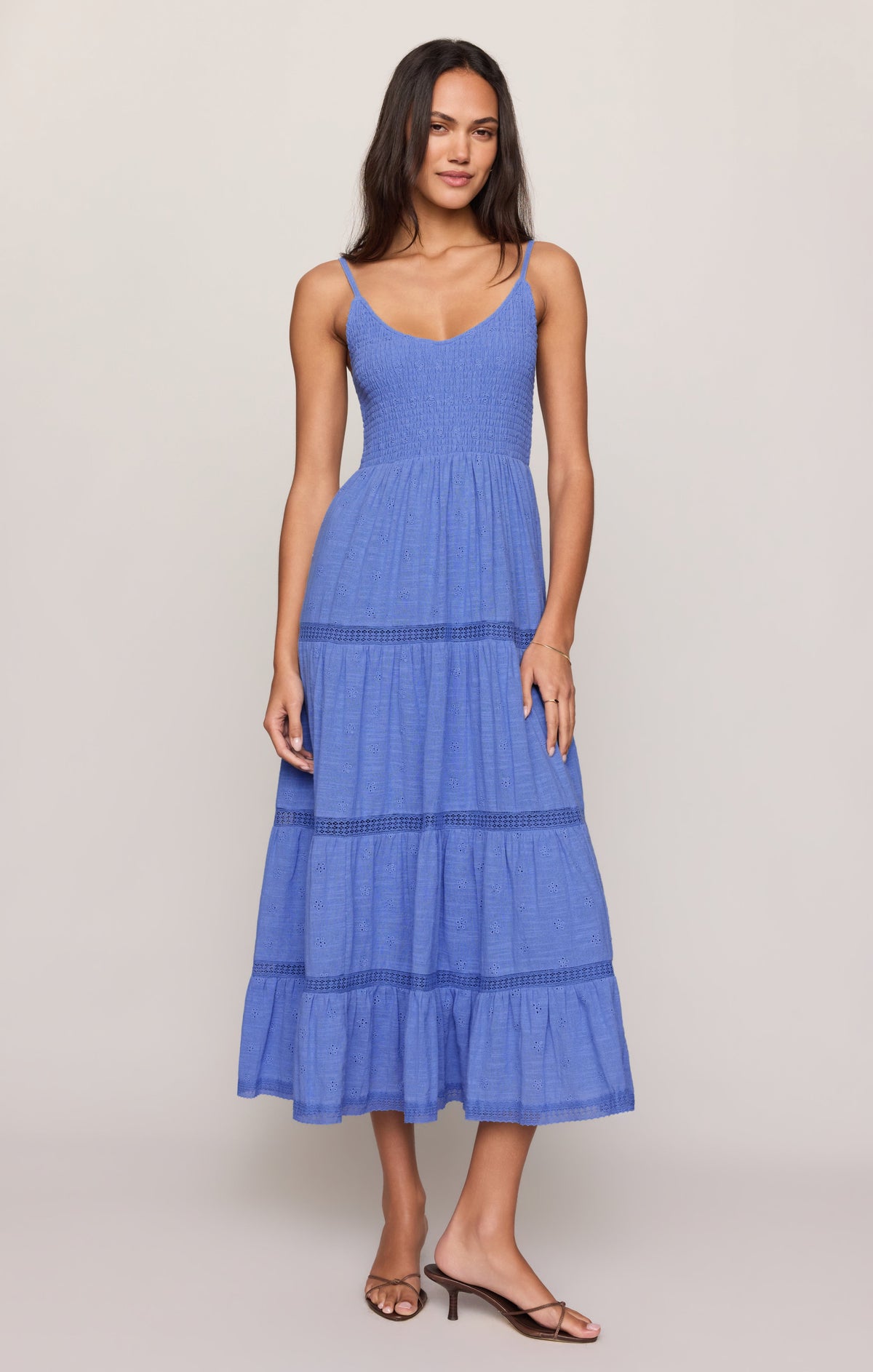 Behati Eyelet Midi Dress