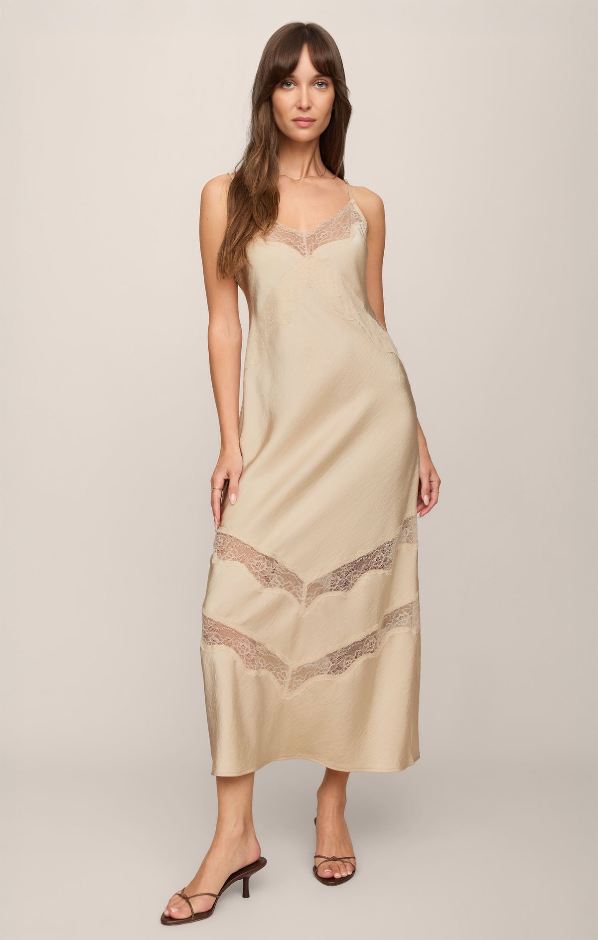 Bruna Lace Inset Midi Dress