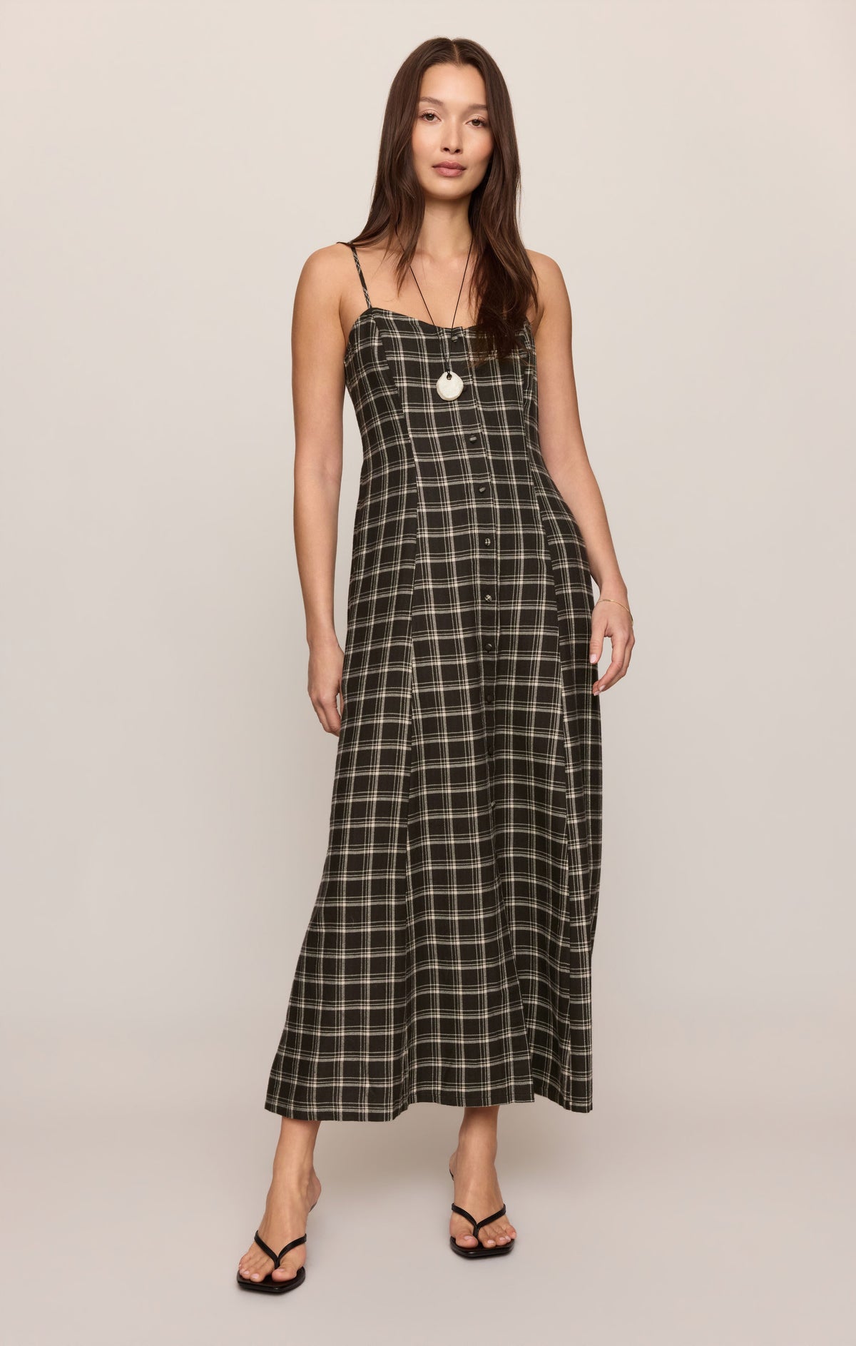 Angel Eyes Plaid Maxi Dress