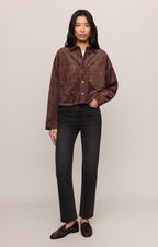 All Day Cropped Suede Jacket