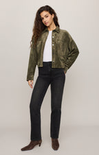 All Day Cropped Suede Jacket