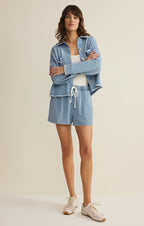 All Day Knit Denim Crop Whipstitch Jacket