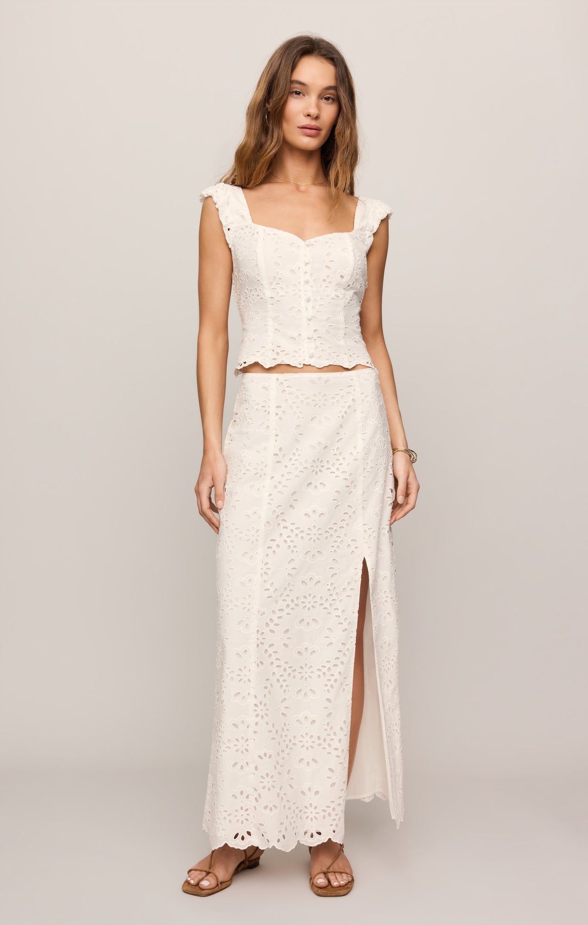 Emrie Eyelet Maxi Skirt