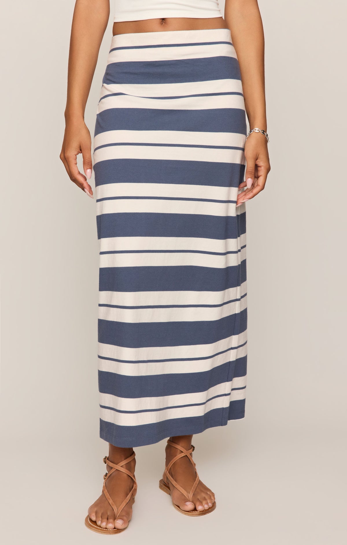 Gail Striped Midi Skirt