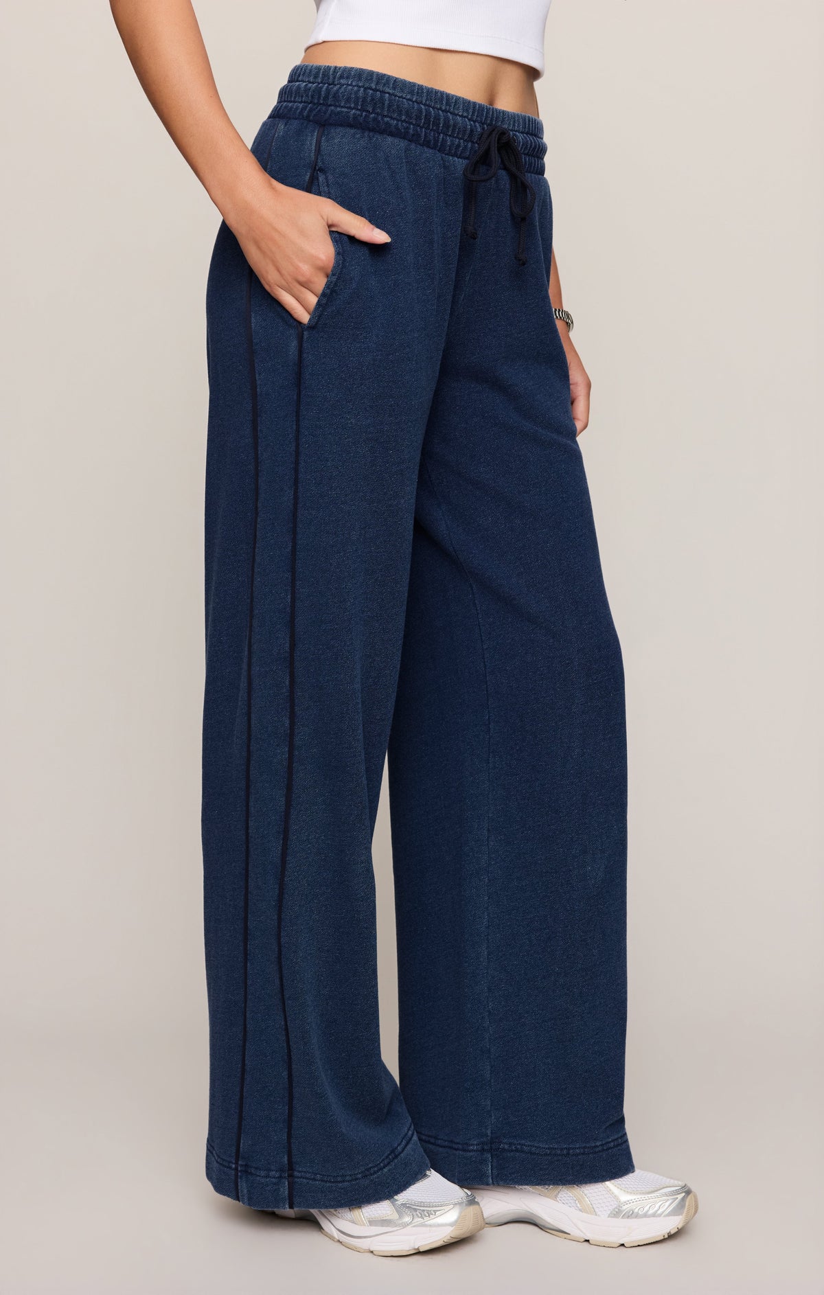 Sport Stripe Knit Denim Pant