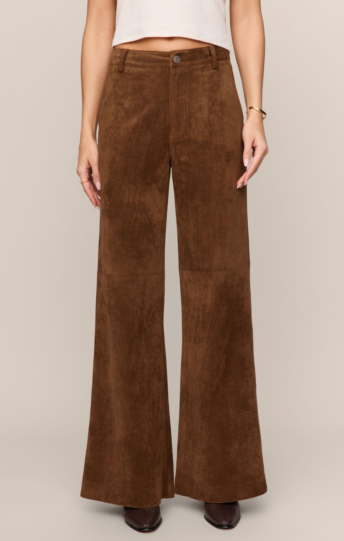 Cecile Faux Suede Wide Leg Pant