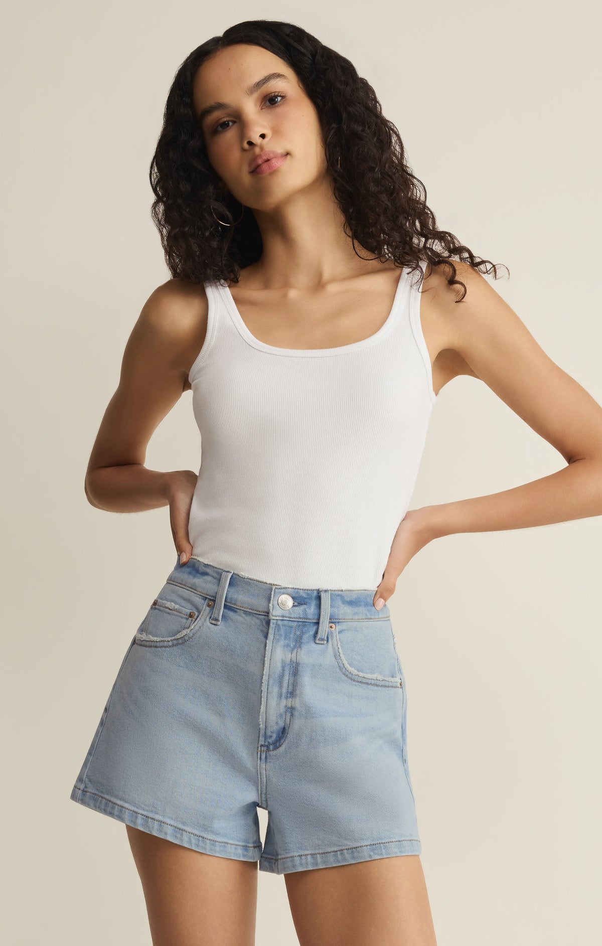 Camila High-Rise A-Line Denim Short