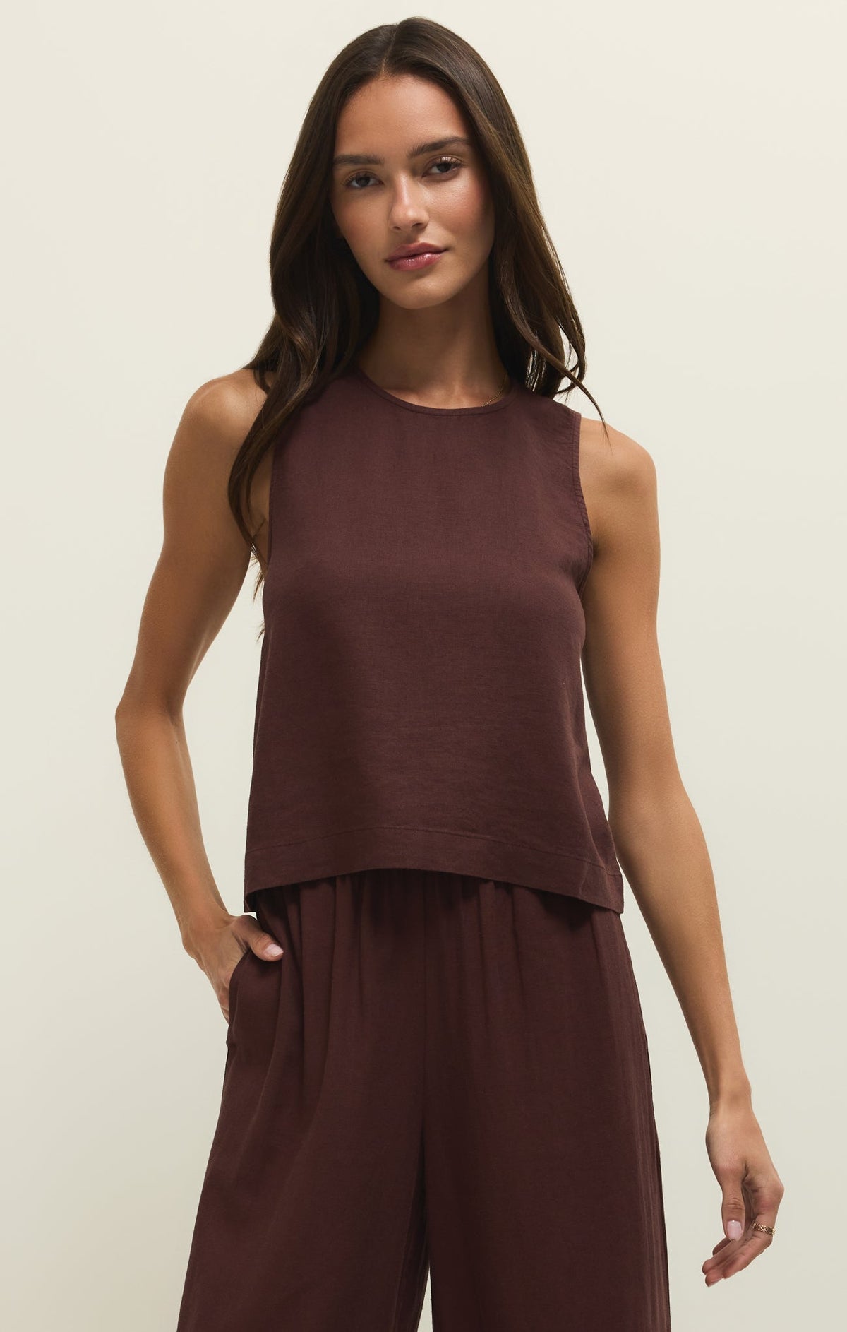 Sloane Linen Cropped Tank