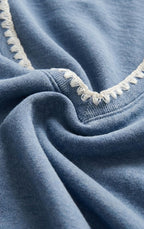 Cam Knit Denim Whipstitch Top