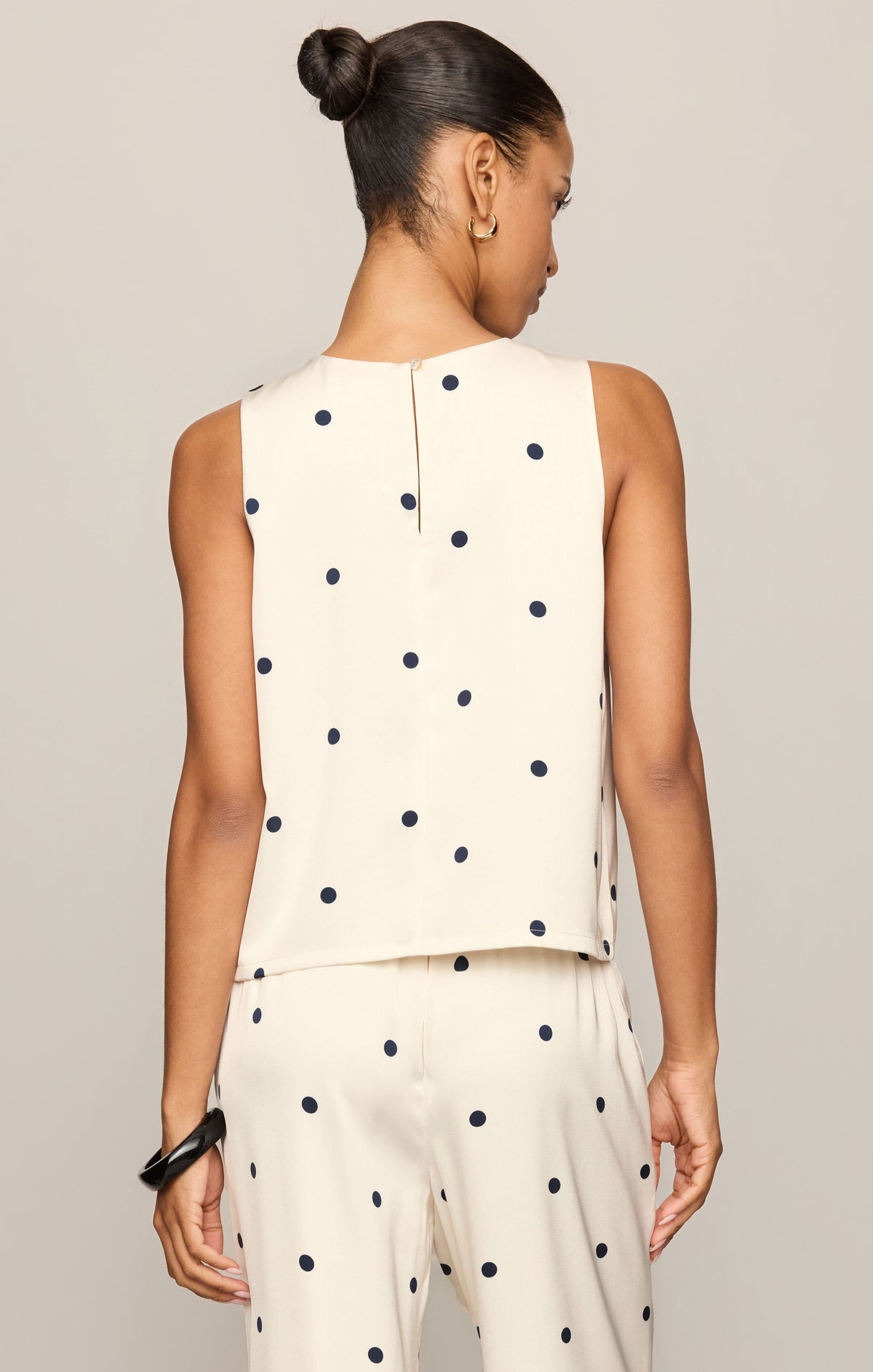 Alice Satin Dot Sleeveless Top