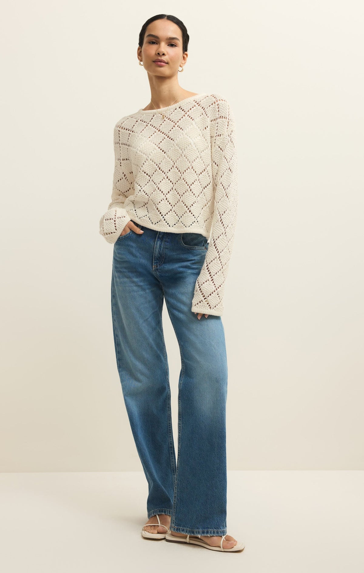 Hullen Diamond Crochet Sweater