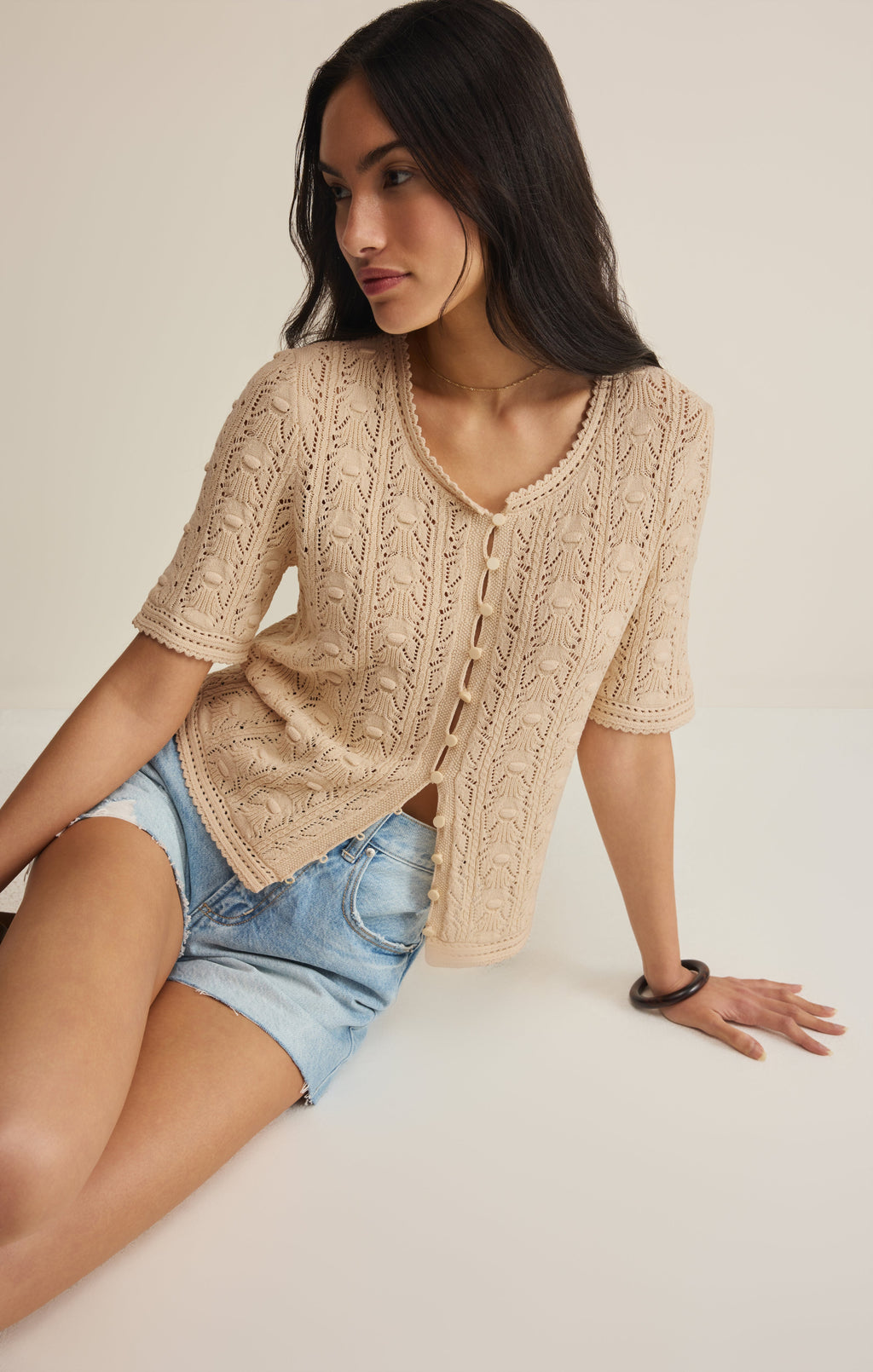 Adria Pointelle Cardigan