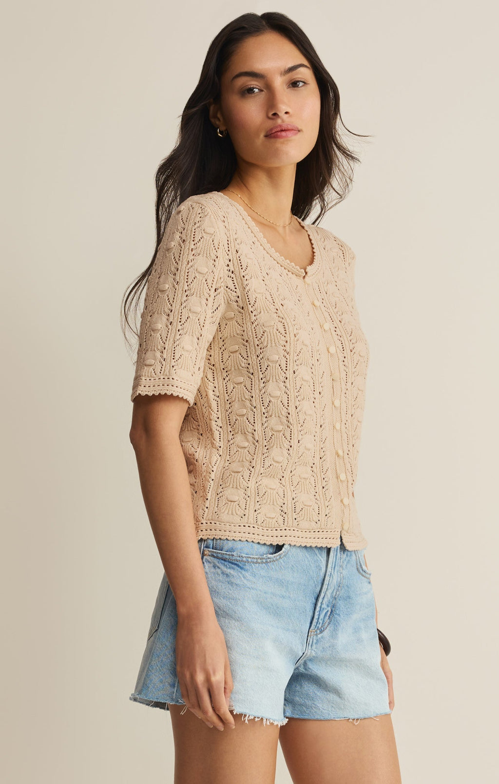 Adria Pointelle Cardigan